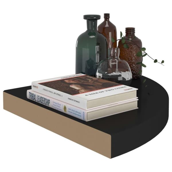 vidaXL Flytende vegghylle svart 35x35x3,8 cm MDF