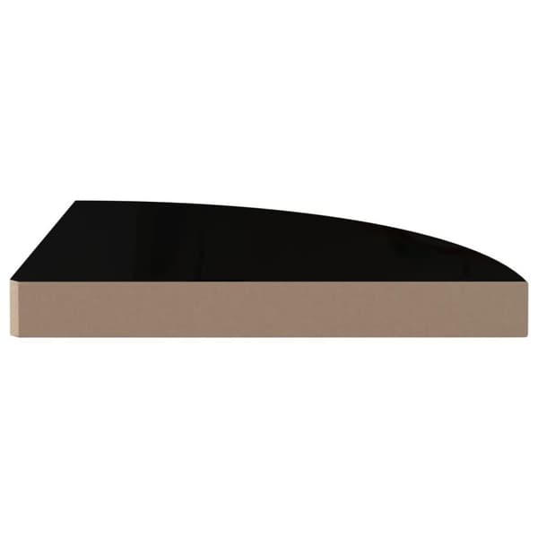 vidaXL Svävande hörnhylla svart högglans 35x35x3,8 cm MDF
