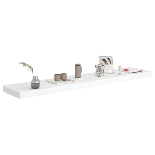 vidaXL Flytende vegghyller 4 stk hvit 120x23,5x3,8 cm MDF