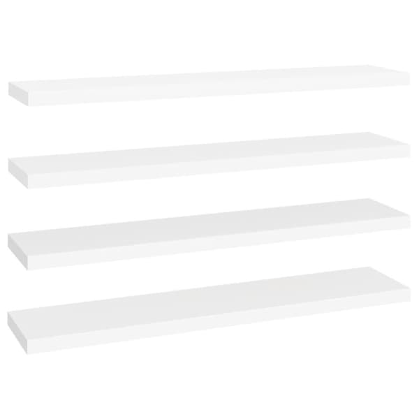 vidaXL Flytende vegghyller 4 stk hvit 120x23,5x3,8 cm MDF