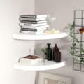 Miniatyrbilde 3 av 9: vidaXL Flytende vegghyller 2 stk høyglans hvit 35x35x3,8 cm MDF