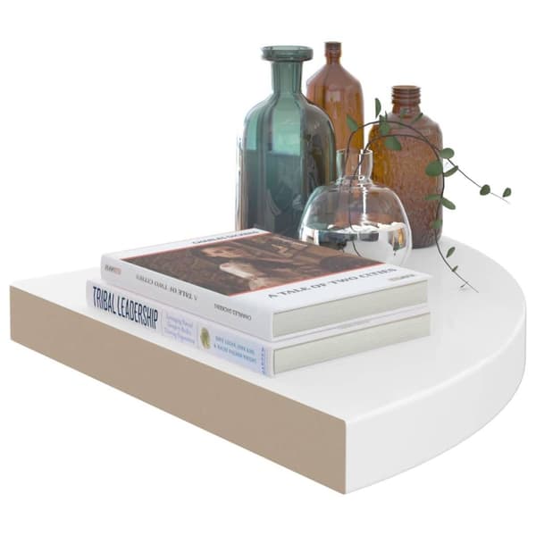 vidaXL Flytende vegghyller 2 stk høyglans hvit 35x35x3,8 cm MDF