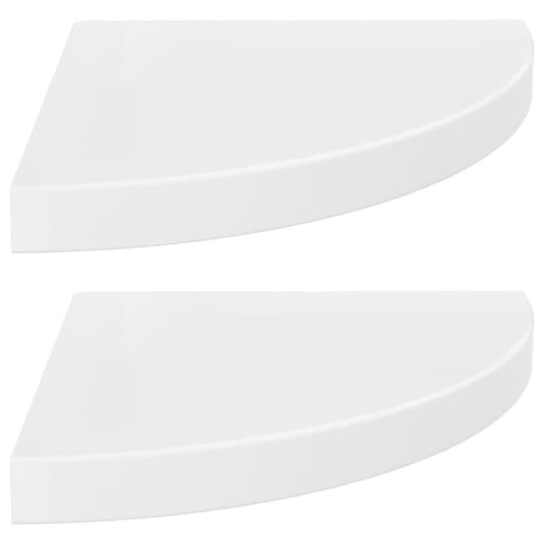 vidaXL Flytende vegghyller 2 stk høyglans hvit 35x35x3,8 cm MDF