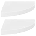 Miniatyrbilde 1 av 9: vidaXL Flytende vegghyller 2 stk høyglans hvit 35x35x3,8 cm MDF