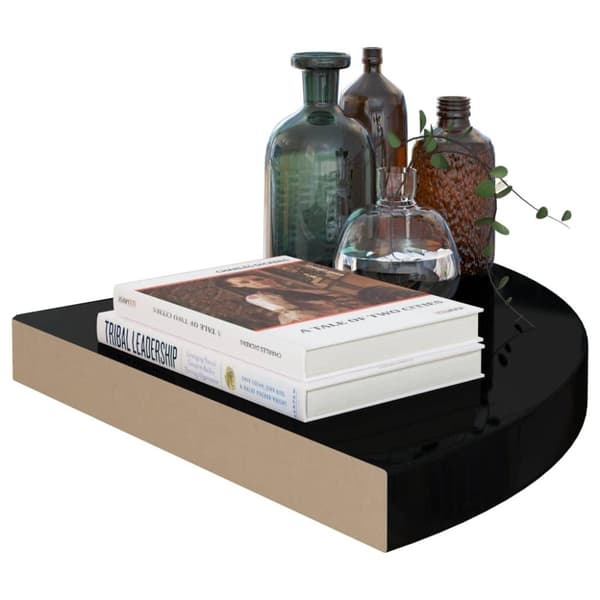 vidaXL Flytende vegghyller 2 stk høyglans svart 35x35x3,8 cm MDF