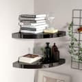 Miniatyrbilde 1 av 6: vidaXL Flytende vegghyller 2 stk høyglans svart 35x35x3,8 cm MDF