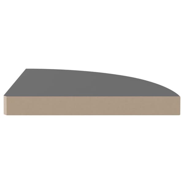 vidaXL Svävande hörnhyllor 2 st grå högglans 35x35x3,8 cm MDF