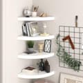 Miniatyrbilde 3 av 9: vidaXL Flytende vegghyller 4 stk hvit 35x35x3,8 cm MDF