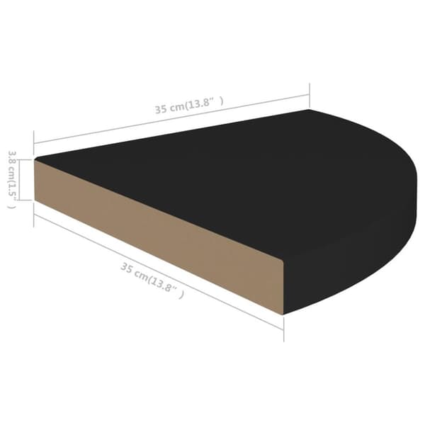 vidaXL Flytende vegghyller 4 stk svart 35x35x3,8 cm MDF