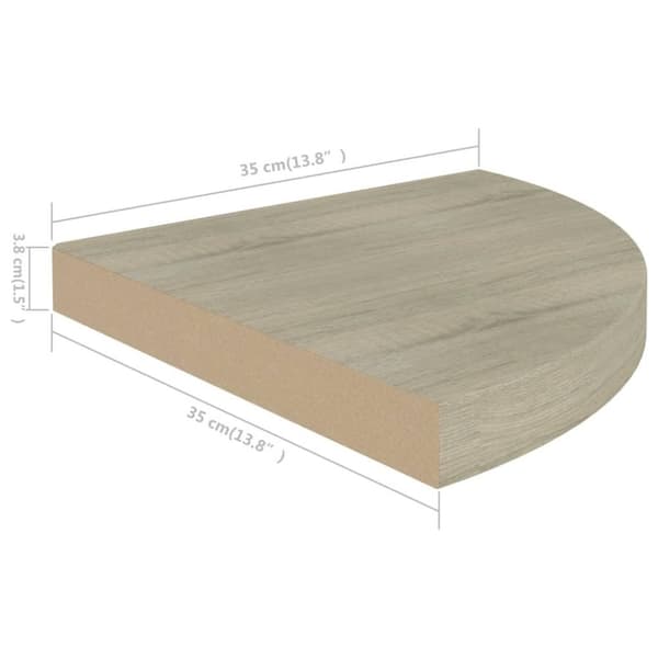 vidaXL Flytende vegghyller 2 stk eik 35x35x3,8 cm MDF
