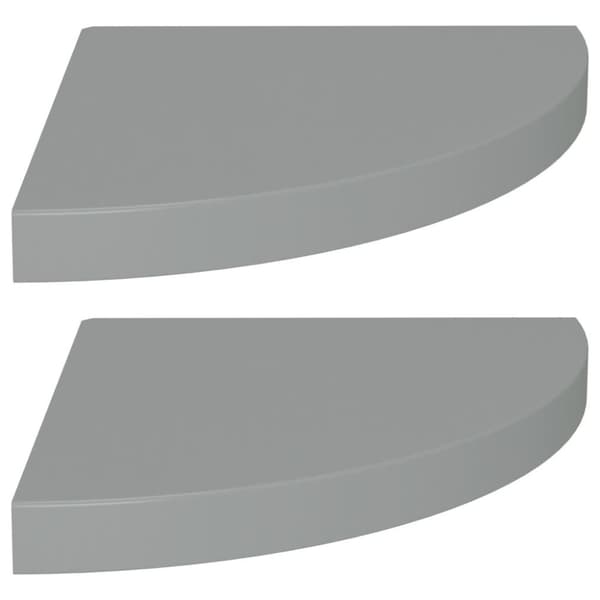 vidaXL hjørnehylder 2 stk. 35x35x3,8 cm MDF grå