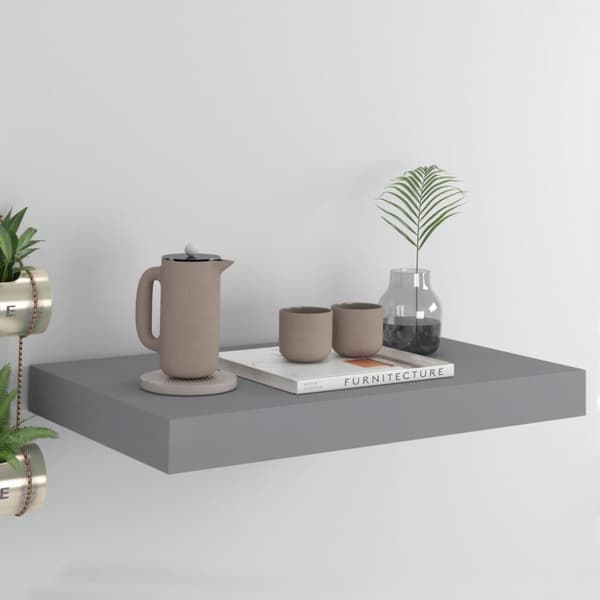 vidaXL væghylde 40x23x3,8 cm MDF grå