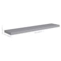 Pikkukuva 7 / 7: vidaXL Kelluvat seinähyllyt 4 kpl harmaa 120x23,5x3,8 cm MDF