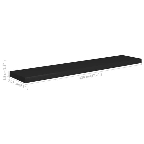 vidaXL væghylder 4 stk. 120x23,5x3,8 cm MDF sort