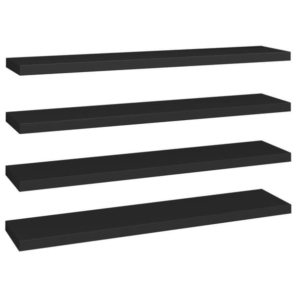 vidaXL væghylder 4 stk. 120x23,5x3,8 cm MDF sort