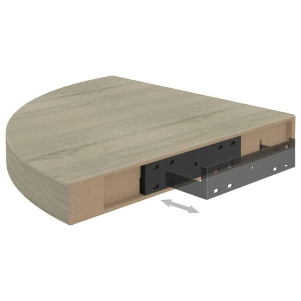 vidaXL hjørnehylder 4 stk. 35x35x3,8 cm MDF egetræsfarvet
