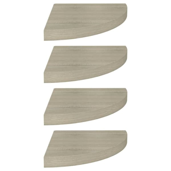 vidaXL hjørnehylder 4 stk. 35x35x3,8 cm MDF egetræsfarvet