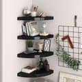 Pikkukuva 3 / 7: vidaXL Kelluvat kulmahyllyt 4 kpl musta 35x35x3,8 cm MDF