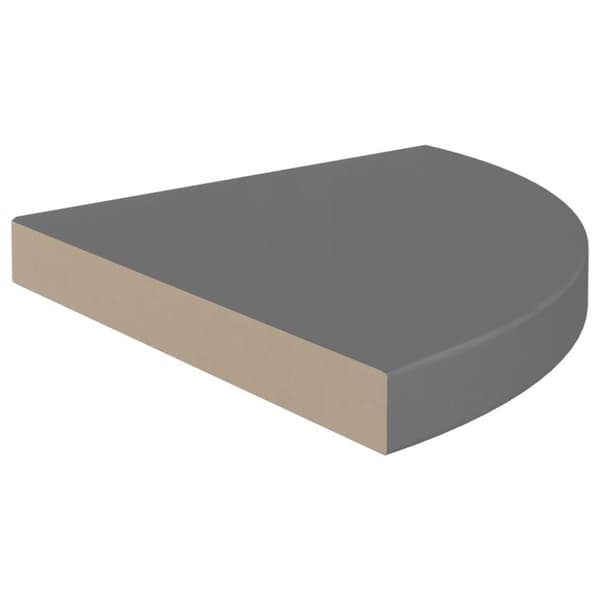 vidaXL hjørnehylde 35x35x3,8 cm MDF grå højglans