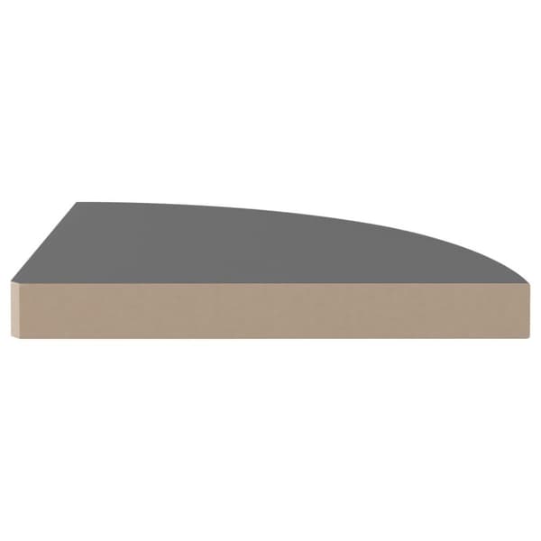 vidaXL hjørnehylde 35x35x3,8 cm MDF grå højglans