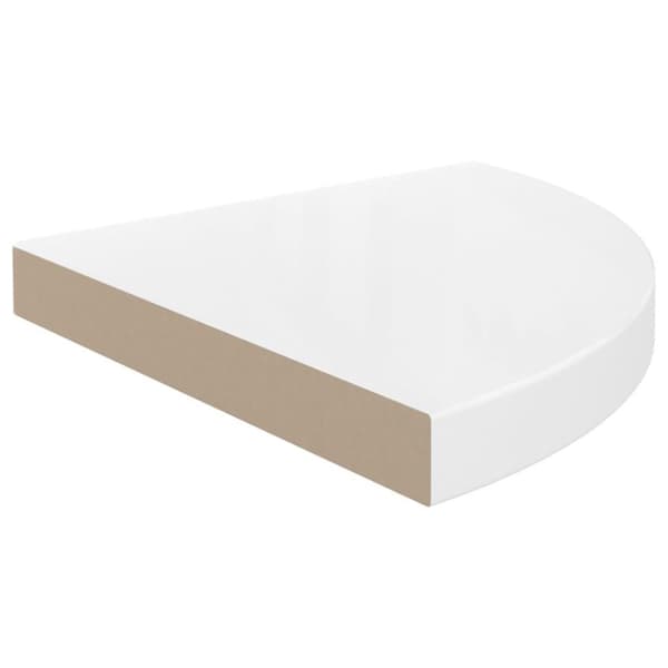 vidaXL hjørnehylde 35x35x3,8 cm MDF hvid højglans