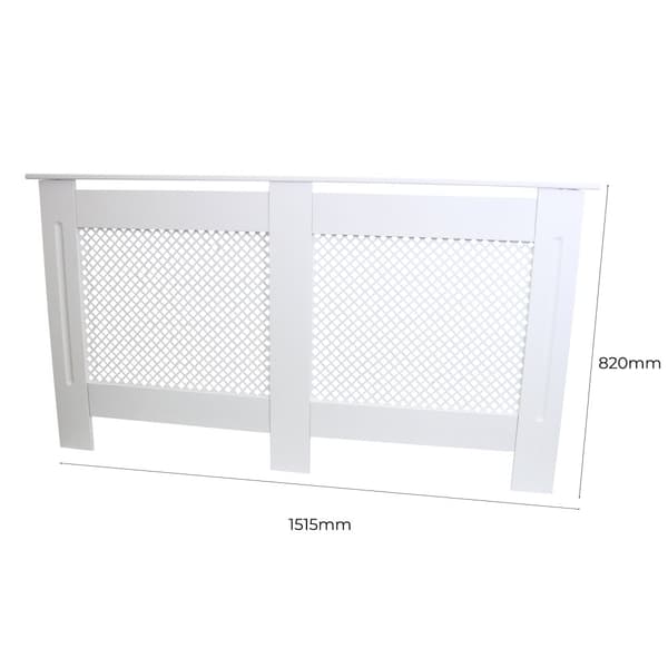 Elementskydd MDF Vit 151,5 cm L x 82 cm H x 18,8 cm B Möbler Element Radiator Skydd Radiatorskydd Behandlat Elementskydd Inredning Skydd För Element