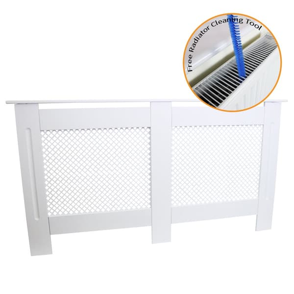 Elementskydd MDF Vit 151,5 cm L x 82 cm H x 18,8 cm B Möbler Element Radiator Skydd Radiatorskydd Behandlat Elementskydd Inredning Skydd För Element