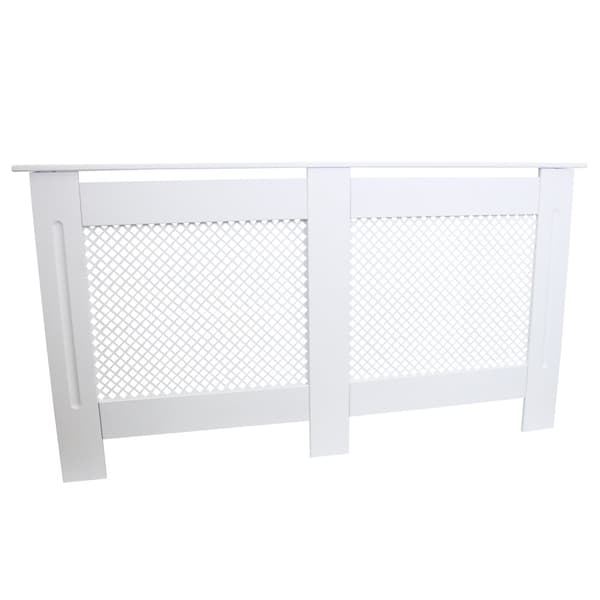 Elementskydd MDF Vit 151,5 cm L x 82 cm H x 18,8 cm B Möbler Element Radiator Skydd Radiatorskydd Behandlat Elementskydd Inredning Skydd För Element