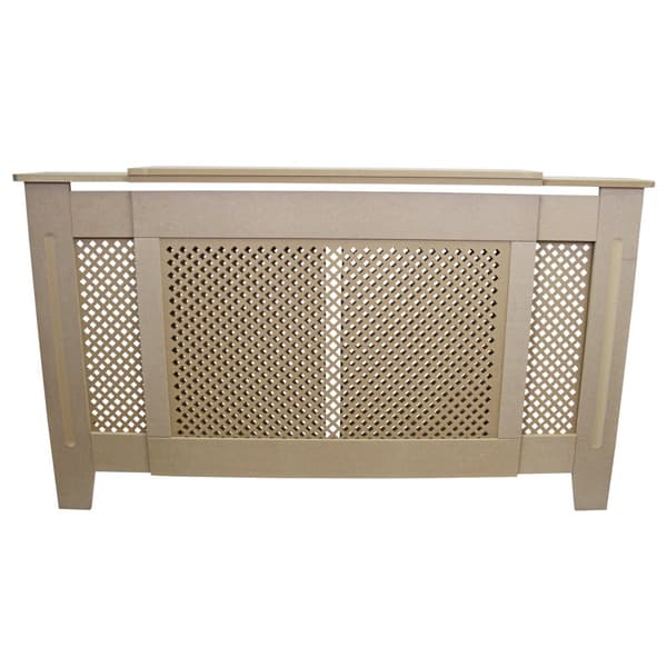 Elementskydd Justerbart MDF Ofärgad Redo Att Måla 140-192 cm Längd x 82 cm Höjd x 20,5 cm Bredd  Möbler Element Radiator Radiatorskydd Elementskydd