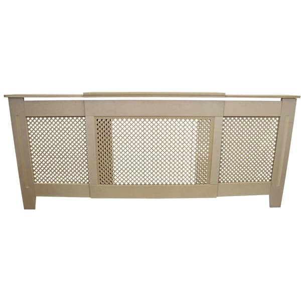 Elementskydd Justerbart MDF Ofärgad Redo Att Måla 140-192 cm Längd x 82 cm Höjd x 20,5 cm Bredd  Möbler Element Radiator Radiatorskydd Elementskydd