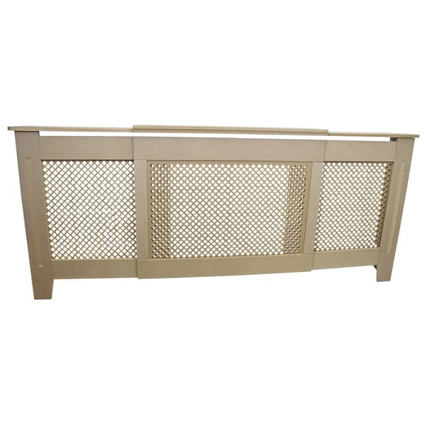 Elementskydd Justerbart MDF Ofärgad Redo Att Måla 140-192 cm Längd x 82 cm Höjd x 20,5 cm Bredd  Möbler Element Radiator Radiatorskydd Elementskydd