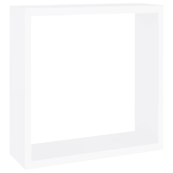 vidaXL Vägghyllor kub 3 st vit MDF