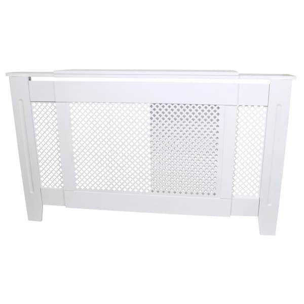 Elementskydd Justerbart MDF Vitt 140-192 cm Längd x 82 cm Höjd x 20,5 cm Bredd Möbler Element Radiator Radiatorskydd Elementskydd Vitmålad Inredning