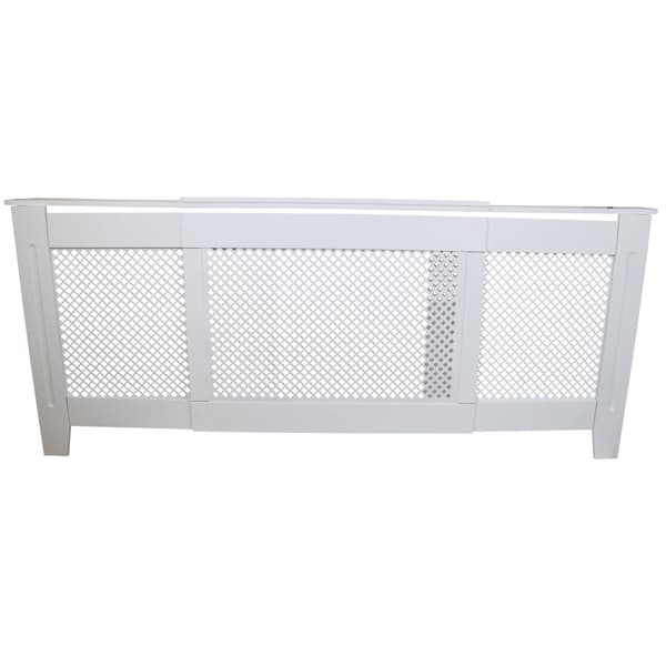 Elementskydd Justerbart MDF Vitt 140-192 cm Längd x 82 cm Höjd x 20,5 cm Bredd Möbler Element Radiator Radiatorskydd Elementskydd Vitmålad Inredning