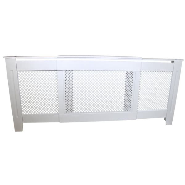 Elementskydd Justerbart MDF Vitt 140-192 cm Längd x 82 cm Höjd x 20,5 cm Bredd Möbler Element Radiator Radiatorskydd Elementskydd Vitmålad Inredning