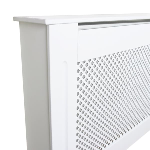 Elementskydd Justerbart MDF Vitt 140-192 cm Längd x 82 cm Höjd x 20,5 cm Bredd Möbler Element Radiator Radiatorskydd Elementskydd Vitmålad Inredning
