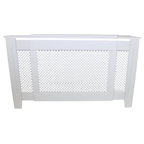 Elementskydd Justerbart MDF Vitt 140-192 cm Längd x 82 cm Höjd x 20,5 cm Bredd Möbler Element Radiator Radiatorskydd Elementskydd Vitmålad Inredning