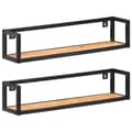 Miniatyrbilde 7 av 8: vidaXL Vegghyller 2 stk 80 cm heltre akasie