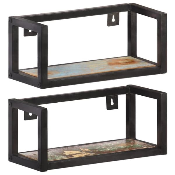 vidaXL væghylder 2 stk. 40 cm massivt genbrugstræ