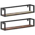 Miniatyrbilde 8 av 8: vidaXL Vegghyller 2 stk 80 cm gjenvunnet heltre