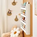 Miniatyrbillede 9 af 9: SoBuy Børnestol Pladsbesparende Bogreol med 4 hylder,hvid Længde 60 cm  Bredde 12 cm Højde 80 cm KMB08-K-W