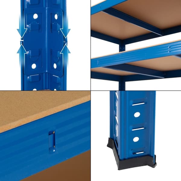 ECD Germany työpajahylly raskas kuormahylly säilytyshylly plug-in hyllyhylly sininen 200x100x60 cm