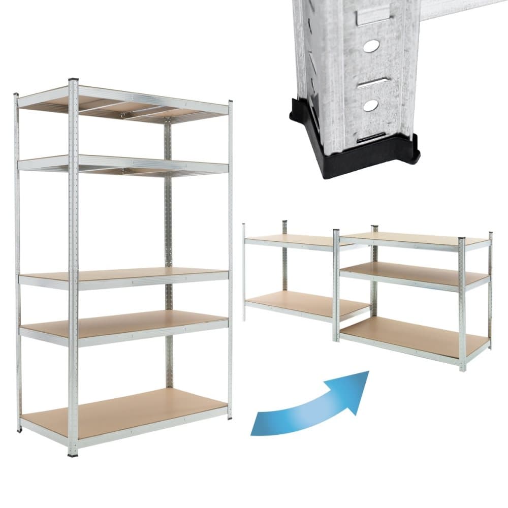 ECD Germany verkstadshylla kraftig hyllförvaringshylla instickshylla källarhylla 200x120x50 cm