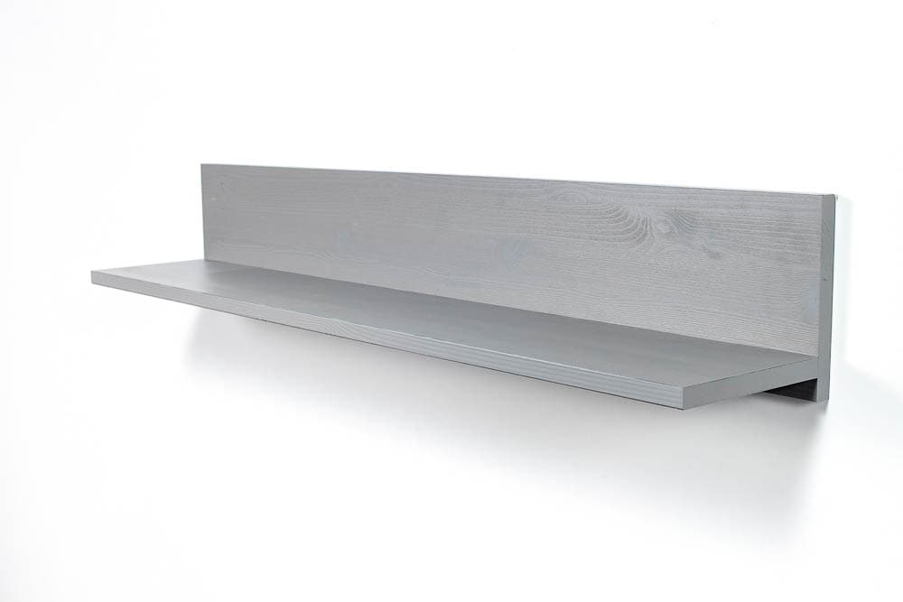 Elegant vägghyllor flytande hylla i massiv furu, grå