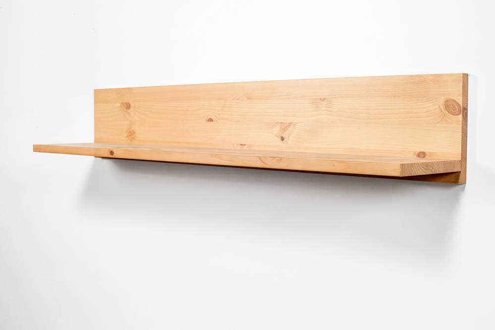 Elegant vägghyllor flytande hylla i massiv furu, brun