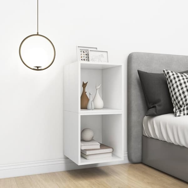 vidaXL Veggskap i 2 stk 37x37x37 cm konstruert tre hvit