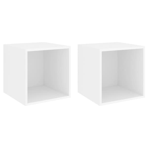 vidaXL Veggskap i 2 stk 37x37x37 cm konstruert tre hvit
