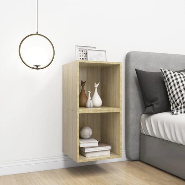 vidaXL vægskab 2 stk. 37x37x37 cm konstrueret træ sonoma-eg