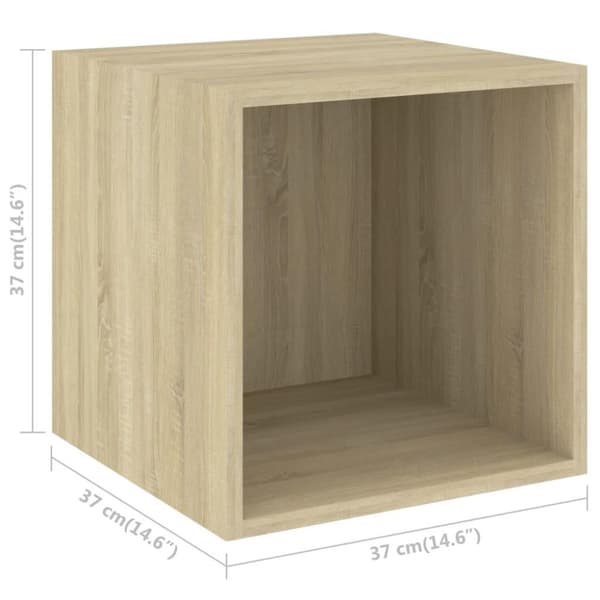 vidaXL vægskab 2 stk. 37x37x37 cm konstrueret træ sonoma-eg