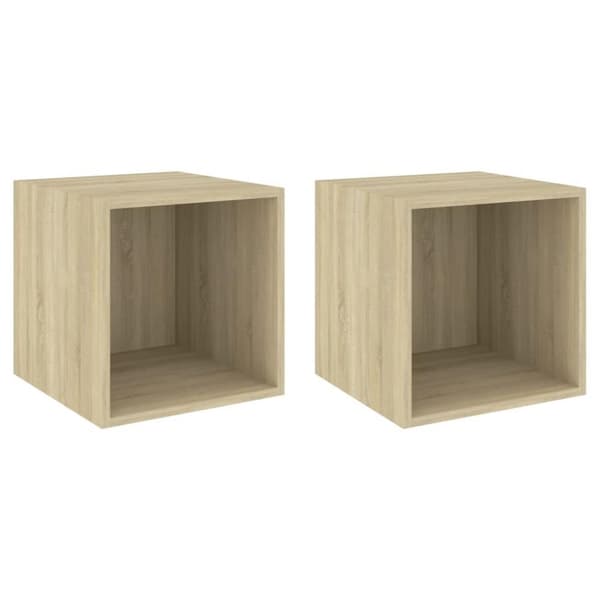 vidaXL vægskab 2 stk. 37x37x37 cm konstrueret træ sonoma-eg